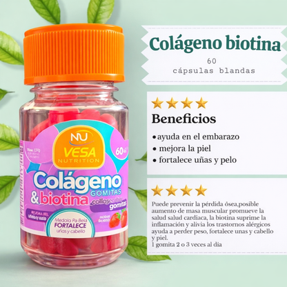 Belleza que se nota ✨ Colágeno + Biotina — 60 Gomitas